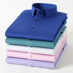 New Bamboo Fiber Anti-Wrinkle Mens Shirts Long Sleeve Dress Shirts For Slim Fit Camisa Social Business Blouse White Shirt S-8XL