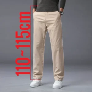 190 Cm Tall Men's Pants Summer Straight Chino Trouser Male Stretch Cotton Office Work Extra Long Leg Length 115 110cm Lengthed