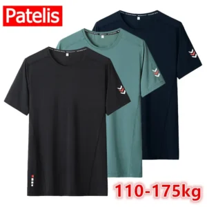 Summer T-shirt for Men Plus Size 1XL-7XL Sport Quick Drying Fitness Running Tees Round Neck Short Sleeve Tops 110-175kg