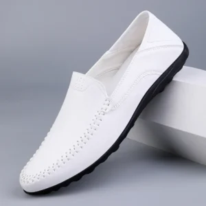 Split Leather Men Loafers Slip On Flats Casual Shoes For Men Moccasins Super Soft Men Footwear For Summer And Spring