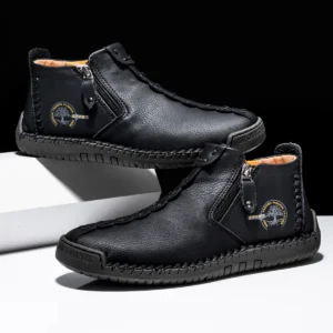 2025 New Men's Handmade Leather Loafers Boots Fashion Ethnic Style Casual Shoes Comfortable Lightweight Breathable Mens Boots