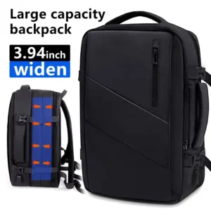 EleJrny Men Business Capacity 17.3Laptop Backpack Large Capacity Expandable Backpack Waterproof USB Travel backpacks men camping