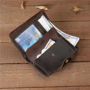Vintage Genuine Leather Wallet for Men RFID Blocking Wallets Men's Long Bifold Card Holder Purses with Coin Pocket