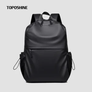 Toposhine String Side Pockets Men's Backpack Black Nylon Waterproof Outdoor Teens Sports Bag Business Travel Package Casual Bags