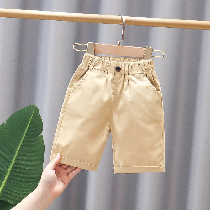 2023 Summer Boys Shorts Casual Shorts for Kids Solid Color Children School Pants Teenager Capris Baby Trousers Clothing