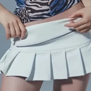 American Spicy Girl Super Short Skirt 2024 Summer New High Belt Bottom Pants Anti Shining Half Body Mini Pleated Skorts YC58