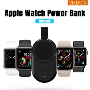 Portable Magnetic Watch Wireless Charger For Apple Watch iWatch 9 8 UItral 7 6 5 4 3 SE 1100mAh Battery Inside Fast USB Charging