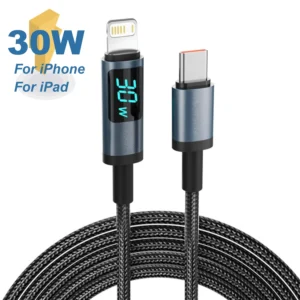 30W Charging Cable Type C To Lighting Data Cable For iPhone 14 13 12 11 Pro Max 30W Fast Charge Digital Display Wire Cord
