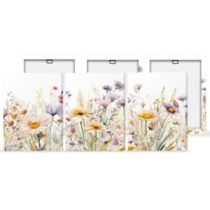 Framed Wall Paintings Nordic Watercolor Wildflowers Canvas Print Posters Modern Plants Living Room Wall Art Decoration Murals