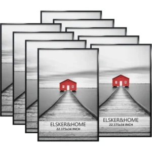 ELSKER&HOME 22.375 x 34 Poster Frame 9 Pack, Black Picture Frame for Horizontal or Vertical Wall Mounting,Sturdy & Scratch-proof