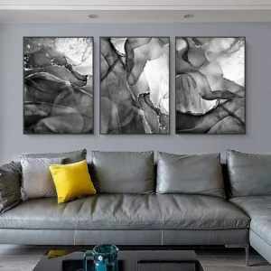 Modern Gray Black and White Marble Canvas Painting Wall Art Print Abstract Posters And Prints Nordic Wall Pictures Bedroom Decor