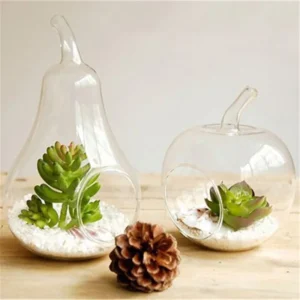 Apple Pear Fruit Planter Tabletop Vase Glass Plant Flower Terrarium Decor Container Hydroponic Pot Home Wedding Party Decoration