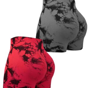 High Stretch Butt Lifting Tie Dye Fitness Shorts Women High Waist Summer Sport Yoga shorts Outdoors Sportwear