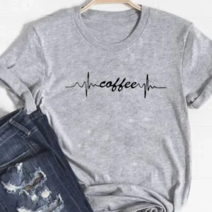 Coffee Letter Style Cute Tee Basic Clothing Women Clothes Print T Shirt Summer Top Fashion Short Sleeve Graphic T-shirt