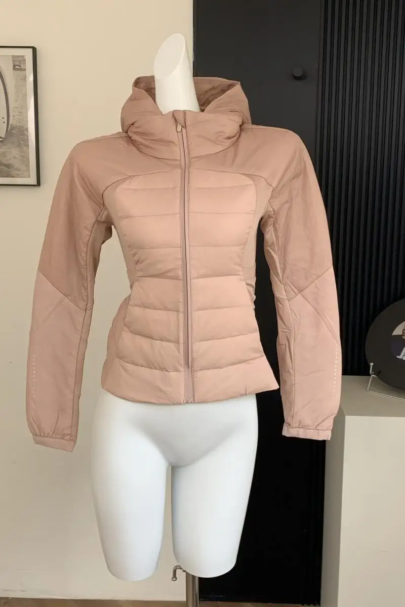 Women's Ultra Light Down Jacket 90% White Duck Down Female Slim Fit Down Yoga Lulu Trendy Portable Hoodie Outwear Coats DJ03 - Image 6