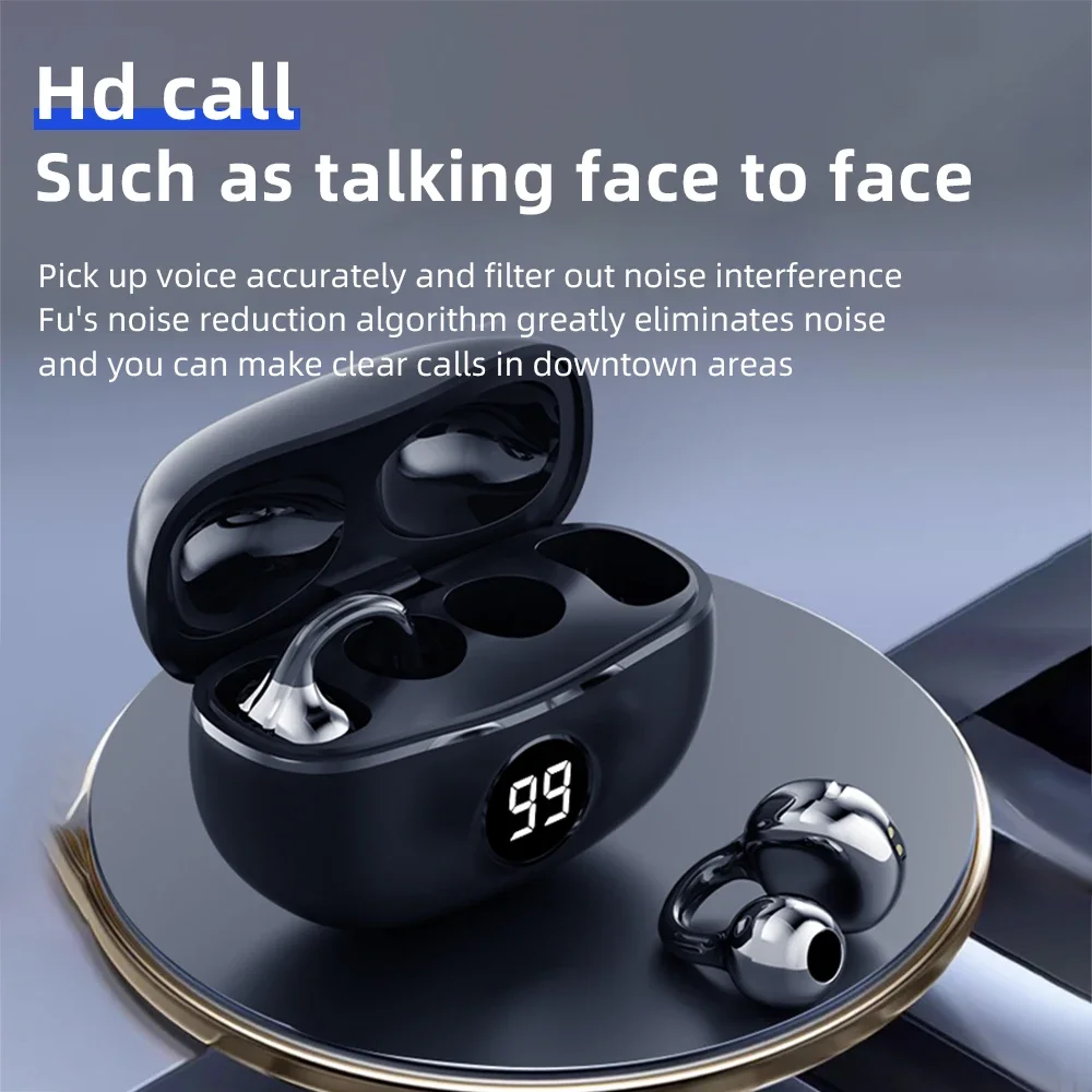 Wireless Headphones Fone Bluetooth Headset With Mic Handsfree Noise Canceling Earphones Clip Ear Music Sports Gaming Earplug - Image 4